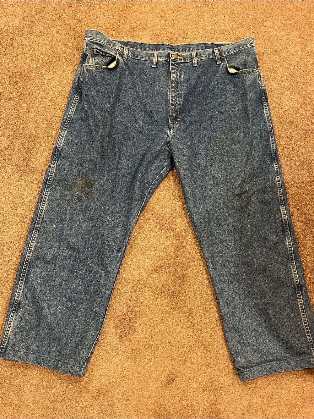 Bulwark FR stonewashed Blue Denim Jeans 50” x 30” loose fit